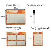 Calendario Magnético – Pizarrón Magnético de Organización de Diseño Llamativo, Ligero, Flexible y Ecológico para Hogar y Oficina. Planificador magnético. - Naranja - Ver 3
