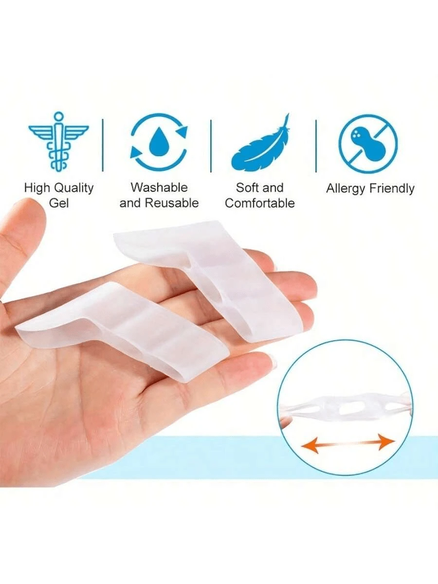 QKC Bảo vệ ngón chân trong suốt, phù hợp với phụ nữ đi giày cao gót và người có bàn chân nhạy cảm, miếng bảo vệ ngón chân bằng silicon - trắng - Xem 1