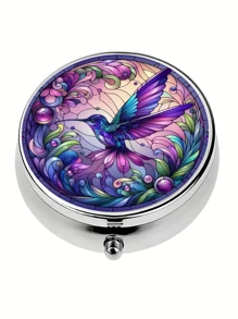 Set Of 1 Soft Hummingbird Shaped Pill Case, 1 Triple Compartment Pill Box, 1 Mini Pill Case, 1 Wallet Pill Case, 1 Portable Pill Box, 1 Pocket Or Wallet Pill Container, 1 Decorative Metal Vitamin Case, 1 Unique Travel Gift