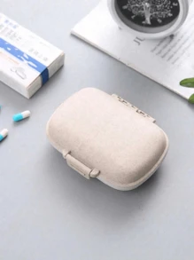 1 caixa de comprimidos portátil, mini caixa de remédios de viagem com 8 compartimentos, recipiente selado de silicone à prova d'água para óleo de peixe, lecitina, espirulina, celulose, melatonina, ginkgo biloba e outros suplementos, bandagens de primeiros socorros, pó hemostático, adequado para viagens, exploração, acampamento, piquenique