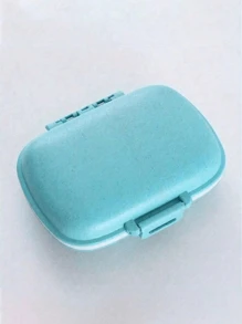 1 caixa de comprimidos portátil, mini caixa de remédios de viagem com 8 compartimentos, recipiente selado de silicone à prova d'água para óleo de peixe, lecitina, espirulina, celulose, melatonina, ginkgo biloba e outros suplementos, bandagens de primeiros socorros, pó hemostático, adequado para viagens, exploração, acampamento, piquenique