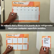 Calendario Magnético – Pizarrón Magnético de Organización de Diseño Llamativo, Ligero, Flexible y Ecológico para Hogar y Oficina. Planificador magnético. - Naranja - Ver 2