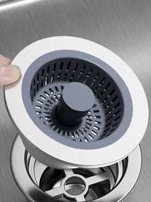 2 Pcs 3 In 1 Kitchen Sink Drain Strainer - Stainless Steel Pop-Up Sink Stopper Set, Anti-Clog Sink Food Trap Basket, Quick Drain Strainer Sink Stopper Fits U.S. Standard 3-1/2 Inch Drain Strainer
