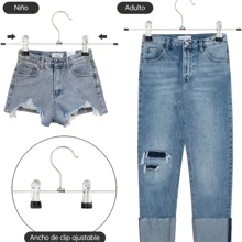 10pcs Metal Pants Hangers With Adjustable Clips, Non-Slip Multipurpose Organizer, Space-Saving, Suitable For Pants, Skirts, Jeans, Coats, Wardrobe And Retail Display