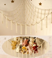 NetHong Kids Toy Hammock Hand-Woven Soft Storage Mesh Net For Teddy Bear Bedroom Cuddly - White - View 3
