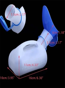 1pc Portable Male/Female Urinal Bottle With Cover & Funnel, Suitable For Travel, Car, Hiking, Outdoor Activities For Men, Women, Elderly Summer Cooling,Beach,Travel
