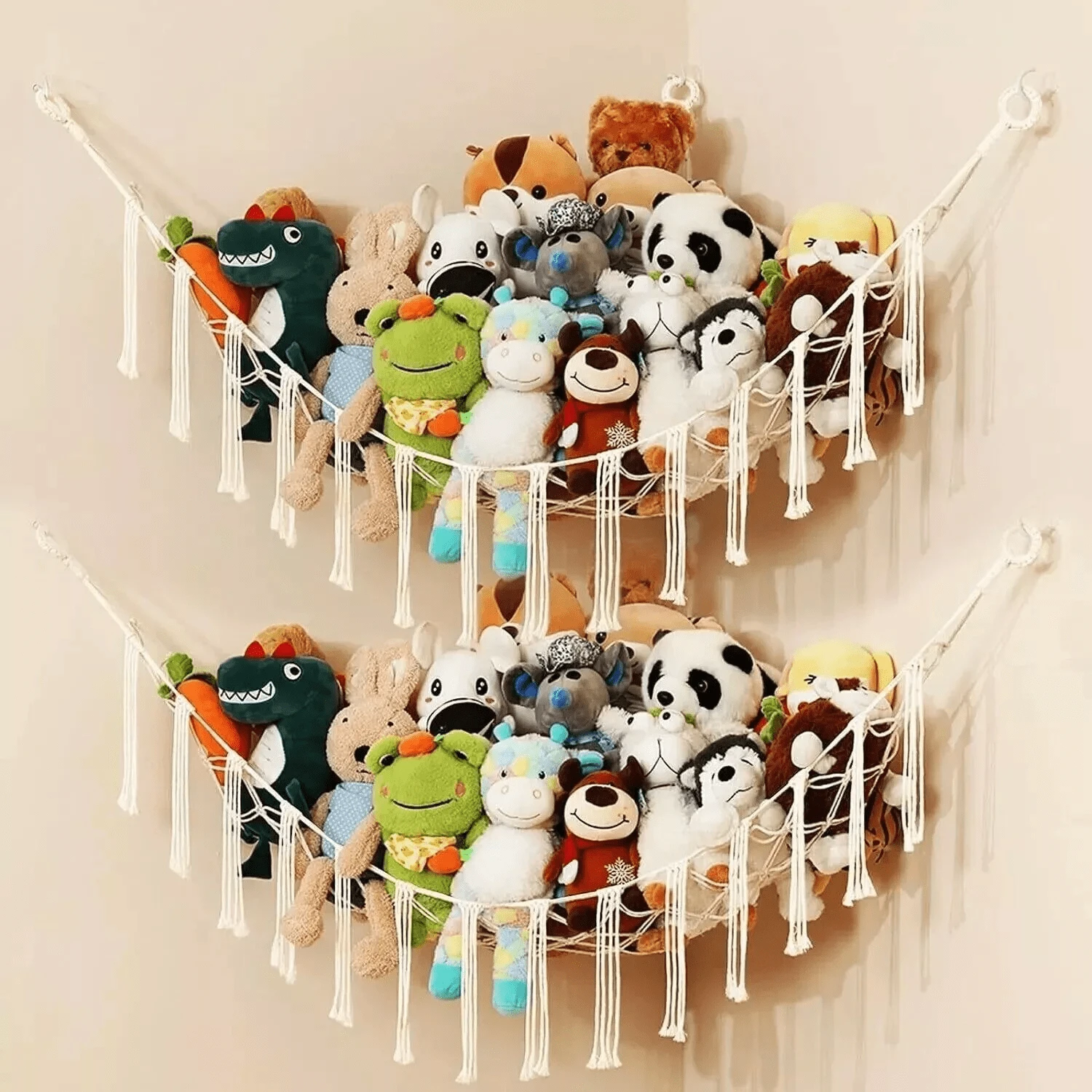 NetHong Kids Toy Hammock Hand-Woven Soft Storage Mesh Net For Teddy Bear Bedroom Cuddly