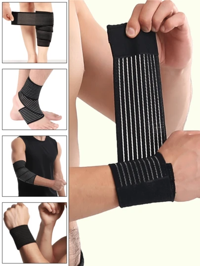 1PC, Outdoor Sports Ultra Long Elastic Fitness Protective Equipment, Compression Bandage Support, Suitable For Squats, Basketball, Running, Tennis, Soccer Gym Accessories Gym Bandages Sports Tape