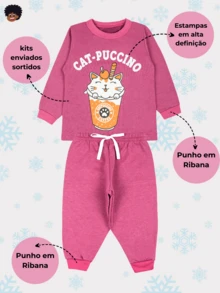 12 Piece Kit Children's Set Girl Winter Cold Sweatshirt 1 To 8 Assorted - Dusty Pink - View 2