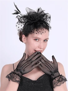 3 Stück Faszinator Hüte und Spitzenhandschuhe für Damen - elegante Teepartyhüte 2024, 1950er Jahre Kentucky Derby Hüte, Haar-Clips für Braut und Hochzeitspartys, Vogelkäfig Schleier Haarband, 1920er Jahre Kopfschmuck für Pferderennen, Vintage Bridgerton Fedora Baskenmützen, 50er Jahre Outfit Kirchenhüte, schwarzer Schleier für Begräbnisse, 1940er Jahre Kleider, viktorianische Pillbox Hüte, Lolita Accessoires für Damen und Mädchen, Geburtstagsgeschenk, Muttertag, Halloween, Weihnachten
