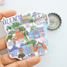 1pc Birthday Gift, Festival Gift, Spain Fridge Magnet, Granada Landscape Fridge Magnet, Seville Landscape Fridge Magnet, Alicante Landscape Fridge Magnet, Valencia Fridge Magnet, Spain Landscape Fridge Magnet, Photo Fridge Magnet, Spain Style Home Decor, Greece Landscape Fridge Magnet, Greece Seascape Fridge Magnet, Seascape Fridge Magnet, Blue Fridge Magnet, Blue Home Decor - Multicolor - View 5