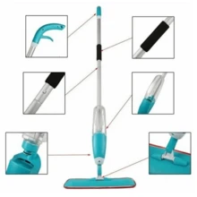 Spray Mop With Reservoir Magic Squeegee Cleaning Mop + 3 Cheap Microfiber Refills - Màu xanh lam - Xem 2