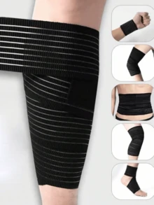 1 件，户外运动超长弹力健身防护装备，压缩绷带支撑，适用于深蹲、篮球、跑步、网球、足球健身房配件健身房绷带运动胶带 - 彩色 - 查看 5