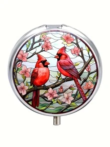 Set Of 1 Soft Hummingbird Shaped Pill Case, 1 Triple Compartment Pill Box, 1 Mini Pill Case, 1 Wallet Pill Case, 1 Portable Pill Box, 1 Pocket Or Wallet Pill Container, 1 Decorative Metal Vitamin Case, 1 Unique Travel Gift