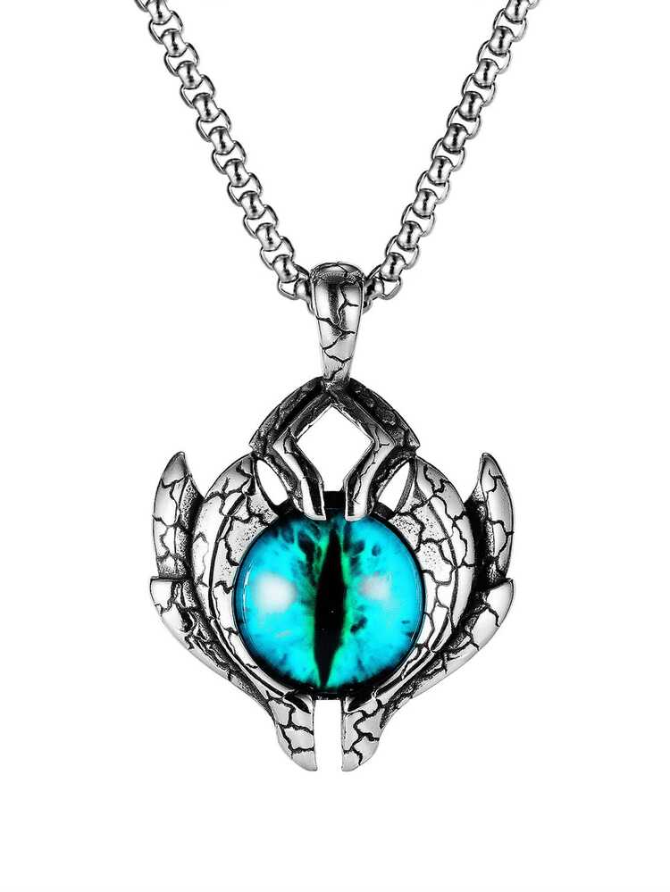 1 件男士嘻哈朋克骷髅恶魔之眼项链 - 惡魔之眼骷髏項鍊 - 查看 4