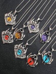 1pc Men's Hip Hop Punk Skull Devil's Eye Necklace - Evil Eye Skull Necklace - View 12