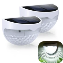 2/4/6 Packs Solar Fence Lights, Solar Deck Lights, Solar Wall Lights, Solar Wall Mount Outdoor Waterproof Fence Lamp, White LED Lamp, Lighting For Garden, Home, Patio, Yard, Garage, Camping, Step Stair Gift For Birthday, Halloween, Christmas Party Decoration (White - White Light) - White - White Light - View 12