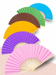 1/10/20/30pcs Handheld Paper Fans Paper Folding Fans,Multi Colored Folding Fan,Solid Color Fan,DIY Folding Fan,Party Dressing,Church Wedding Gift,Perfect For Parties And Events - Multicolor - View 1