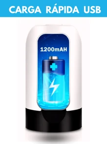 Dispensador de Agua Batería Carga Rápida USB Recargable 100% Automático Luz Indicadora de Encendido de Plástico 5 V Ligero para Garrafón de Varios Tamaño Diseño Ergonómico para Agua Potable Higiénico Seguro de Acero Inoxidable Portátil Fácil de Instalar Más de 5,000 Horas de Uso