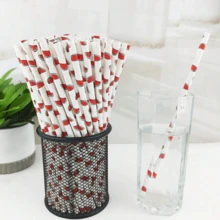 25/50/100/200pcs/Pack Disposable Paper Straws With Multi-Pattern Fruit Designs, Suitable For Parties, Birthdays, Baby Showers, Juices, And Milkshakes, Christmas Party Christmas Decor Christmas Decorations Christmas Gifts And, Halloween Party Halloween Decor Halloween Decorations Halloween Gifts, Merry Christmas Wedding Tableware Birthday Party Anniversary Summer Beach Back To School School Supplies Room Decor - Multicolor - View 6