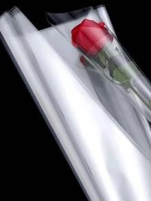 1 Roll Transparent Glass Paper, Transparent Bouquet Wrapping Paper, Plastic Dust-Proof Packaging Paper, Suitable For Gift Baskets, Fresh Flowers, Crafts, Snacks And Desserts - Multicolor - View 8