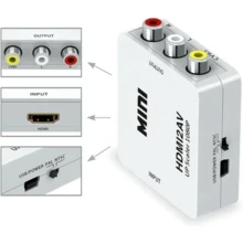 Kit Mini Adaptador Conversor  Para Av 3 Rca + Cabo Av 3 Rca - Branco - Visão 6