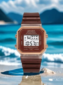 1pc Fashionable Women's Electronic Watch, Multifunctional Sports Watch For Students, Rose Gold Frame, Suitable For Daily Use, Birthday Gift - White - View 6