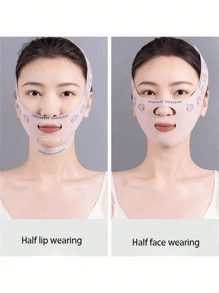 1 pieza Vendaje levantador de rostro en V, instrumento para enmarcar el rostro, máscara para músculos de mentón y mandíbula para dar forma a la línea en V
