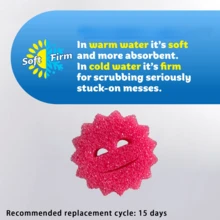 3 包厨房洗碗海绵 - 带脸，与爸爸妈妈一起有趣地清洁，耐刮擦，圣诞节和万圣节的可爱清洁用品，洗碗海绵随机颜色 - 彩色 - 查看 3