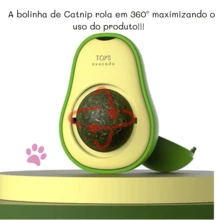 Abacate de Brinquedo Catnip para Gatos  Natural Interativo - Verde - Visão 4