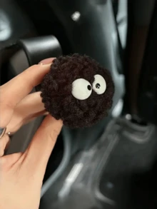 2 件可爱小煤球形汽车座椅靠背挂钩、头枕储物盒、食物袋支架、汽车装饰衣架