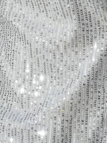 时尚男士闪光短袖衬衫，时尚派对街头服饰 - 白色 - 查看 8