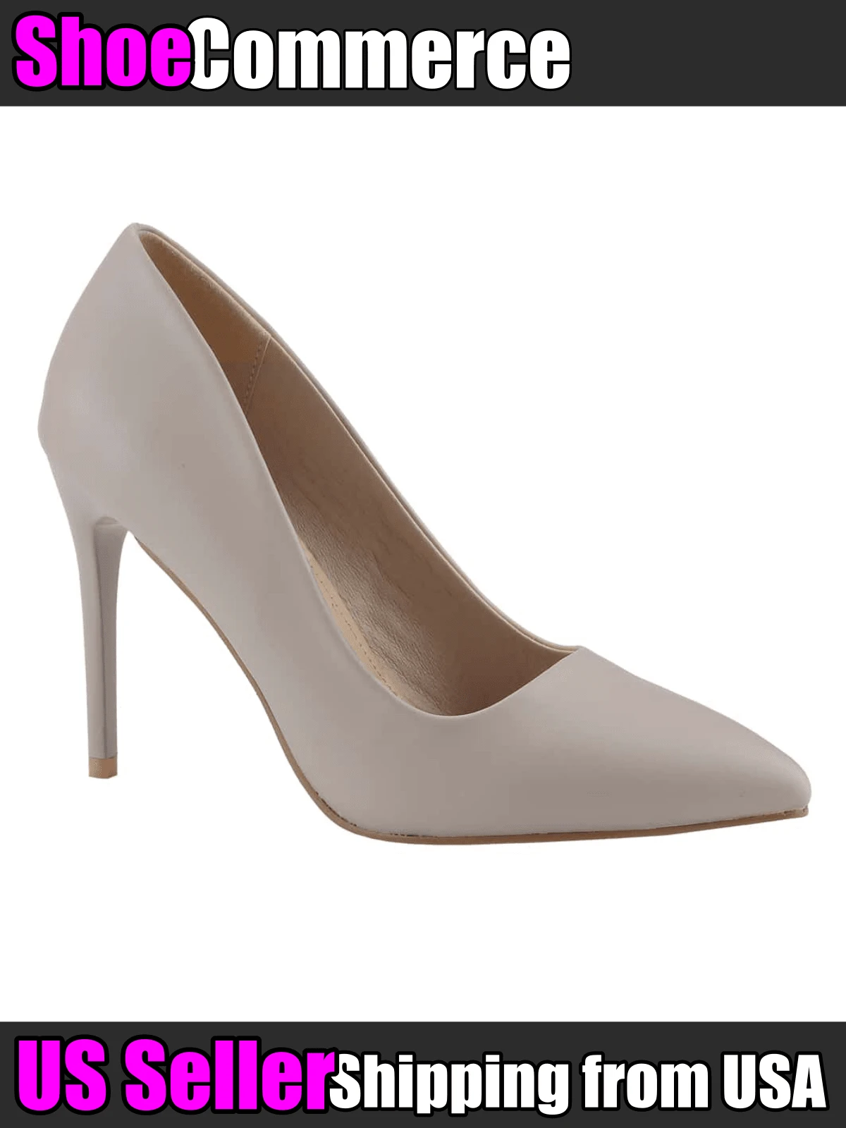 Women's Pumps 4 Inch High Heels For Women Pointy Closed Toe Patent Leather Sexy Stiletto Wedding Heel Homecoming Prom Shoes Summer Shoes - 杏色 - 查看 1