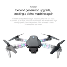 Drone cuadricóptero con luz colorida  E88D cámara dual HD1080P WIFI FPV juguete de regalo de altura Dron - Gris - Ver 6