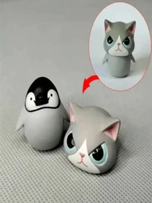 1pc "Who Am I?" Transformable Cat Doll, Funny Cat Desk Decor, Animal Plush Toy, Home Decoration, Cake Decoration