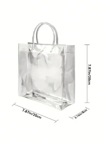10pcs-Holiday Party Tote Bags, Transparent Pvc Gift Bags, Halloween Gift Bags,Festival Gift Bags, Reusable Clear Tote Bags, Small Business Supplies, Best Cheap Items, Shopping Bags, Party Bags, Wedding Birthday Party Favor Bags, Craft Tote Bags, Party Favors, Cheapest Items Available,