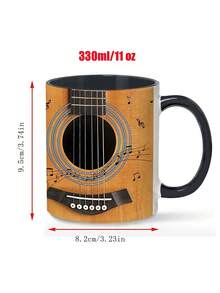 1 件，330ml/11oz 内部颜色黑色陶瓷独特吉他贝斯钢琴设计陶瓷咖啡杯适合音乐爱好者 - 2025 年新品，330ml/11oz 多功能陶瓷杯/咖啡杯/茶杯/牛奶杯/早餐杯/水杯 回到学校 - 黃色 - 查看 7