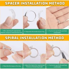 KLONKEE 14 piezas Ajustador de anillo de silicona invisible, almohadillas de protección de anillo para ajustar y evitar daños en el anillo para mujeres y hombres - transparente - Ver 5