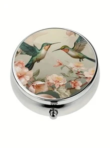 Set Of 1 Soft Hummingbird Shaped Pill Case, 1 Triple Compartment Pill Box, 1 Mini Pill Case, 1 Wallet Pill Case, 1 Portable Pill Box, 1 Pocket Or Wallet Pill Container, 1 Decorative Metal Vitamin Case, 1 Unique Travel Gift