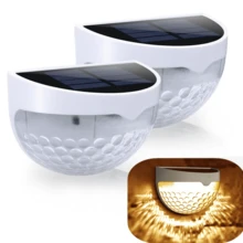 2/4/6 件装太阳能围栏灯、太阳能甲板灯、太阳能壁灯、太阳能防水壁挂式户外围栏灯、白色 LED 灯，适用于花园、家居、露台、庭院、车库、露营、楼梯照明、生日、万圣节、圣诞节派对装饰礼品（白色 - 白光） - 白色-暖光 - 查看 14