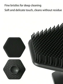 قطعة واحدة فرشاة جديدة من السيليكون للرجال، فرشاة تدليك/للحيية/للاستحمام، مناسبة لتنظيف لحية الرجال، أداة لغسل الوجه، فرشاة تنظيف محمولة يومية للمنزل/السفر - متعدد الألوان - مشاهدة 3