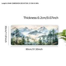 Snow Mountain Mouse Pad Aesthetic Art Desk Mat 35.4x15.7 Inch Desk Accessories Rubber Base With Stitched Edge Non-Slip Keyboard Pad For Office Home Computer As Gifts For Men Women Friends Birthdays Christmas