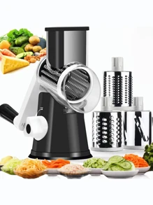 Cheese Grater, Kitchen Mandolin Vegetable Slicing Machine, With 7.62cm Replaceable Blades, Easy-To-Clean Rotary Fruit Grater Slicing Machine, Potato, Carrot, Nut Grinder