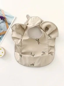 1pc Baby Bib, Sleeveless With Pocket, Newborn Drool Protection Apron, Infant Burp Cloth, Toddler Feeding Smock - Multicolor - View 3