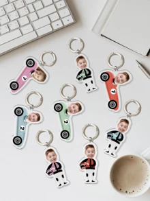 1 件个性化肖像钥匙扣、定制照片、赛车人物钥匙扣、纪念钥匙扣、亚克力钥匙扣、定制钥匙扣、肖像钥匙扣、个性化钥匙扣、独特钥匙扣 - 送给男朋友/女朋友、丈夫/妻子、爸爸/妈妈的特别礼物，适合圣诞节、新年、情人节、生日、周年纪念日、父亲节/母亲节，送给她/他的独特礼物 - 彩色 - 查看 6