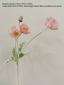 3pcs Artificial Fake Flowers Plants Poppies Silk Flower Arrangements Wedding Bouquets Decorations Plastic Floral Table Centerpieces For Home Kitchen Garden Party Decor. Gifts Birthday Graduation