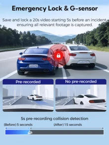 AZDOME M550 Pro 4K Dash Cam With Built-In GPS & WiFi | 3.19" Screen, Night Vision, Parking Mode, Includes 64GB Card - 黑色 - 查看 6