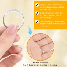 KLONKEE 14 piezas Ajustador de anillo de silicona invisible, almohadillas de protección de anillo para ajustar y evitar daños en el anillo para mujeres y hombres - transparente - Ver 3