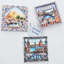 1pc Birthday Gift, Festival Gift, Spain Fridge Magnet, Granada Landscape Fridge Magnet, Seville Landscape Fridge Magnet, Alicante Landscape Fridge Magnet, Valencia Fridge Magnet, Spain Landscape Fridge Magnet, Photo Fridge Magnet, Spain Style Home Decor, Greece Landscape Fridge Magnet, Greece Seascape Fridge Magnet, Seascape Fridge Magnet, Blue Fridge Magnet, Blue Home Decor - Multicolor - View 4