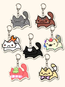 1pc/7pcs Back To School Dandy'S World Cat Funny Meme Video Game Theme Key Charm - The Ideal Cute Cartoon Image Bag Charm For Young And Adult Gamers Alike. Acrylic Keychain Ideal For Boyfriends, Girlfriends, Family Members, Teachers, Party Gifts, And Nursing Students.. Car Accessories Goth Y2k - Multicolor - View 15